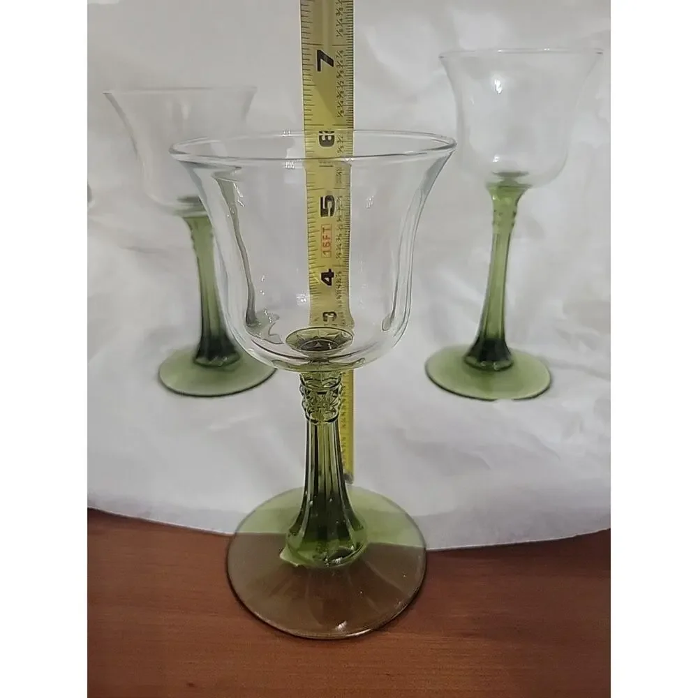 Party Lite Radiant Glow Green Stemmed Votive Holders Set of 3 - Picture 2 of 5
